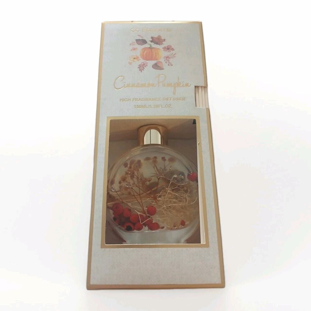 NEW GC Botanicals Cinnamon Pumpkin Reed Diffuser Jar w/12 Sticks - 5.28fl/150ml